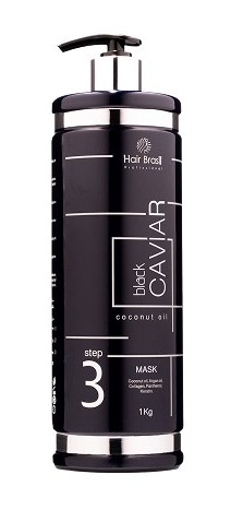 Masque cheveux à l'huile de coco, Charbon Actif & Purification, Black Caviar de Hair Brasil